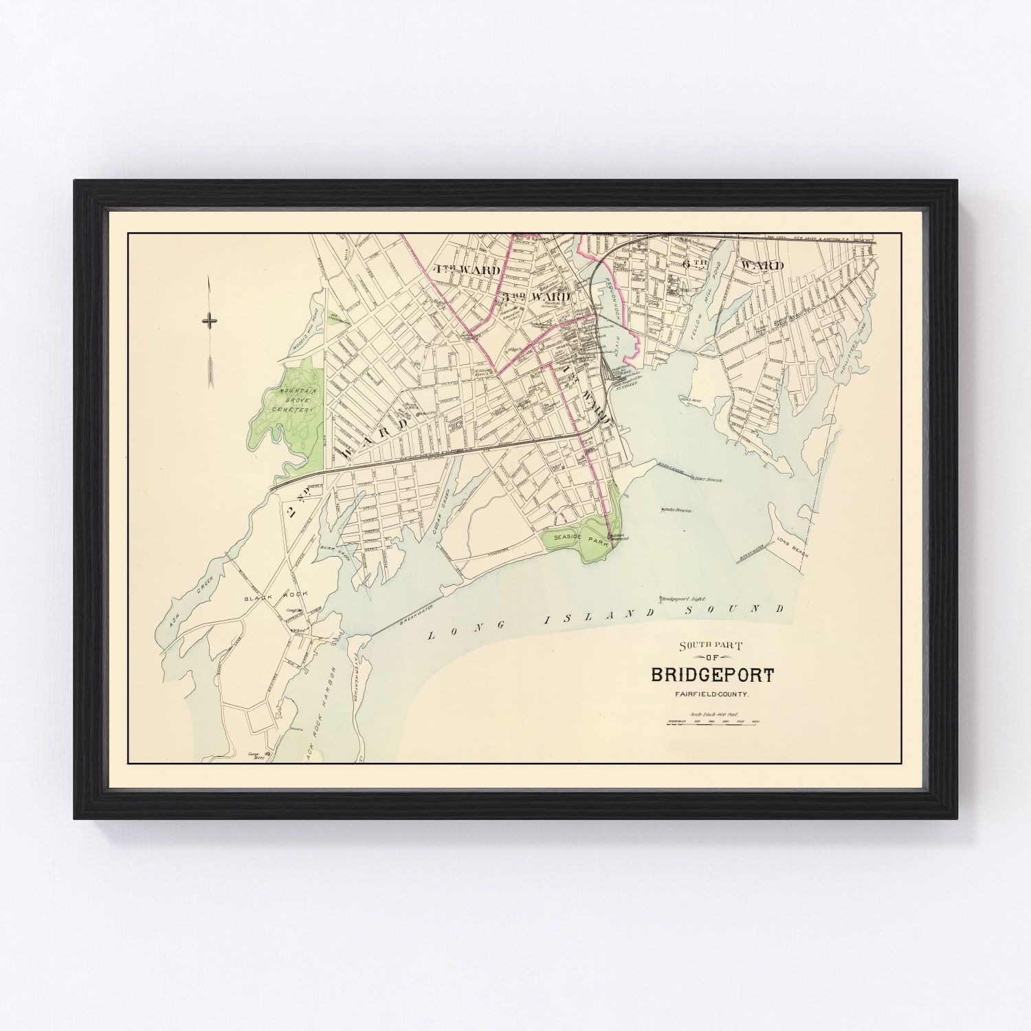 Vintage Map Of Bridgeport Connecticut 1893 By Ted S Vintage Art   5439 