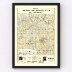 Vintage Map of Winnebago County, Illinois 1902