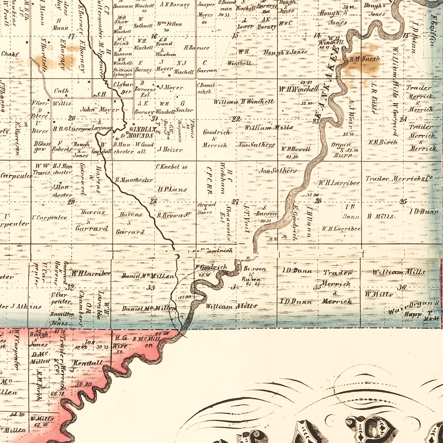 Vintage Map of La Porte County, Indiana 1866 by Ted's Vintage Art