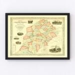 Vintage Map of Chester County, Pennsylvania 1856 9