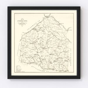 Vintage Map of Lunenburg County, Virginia 1871