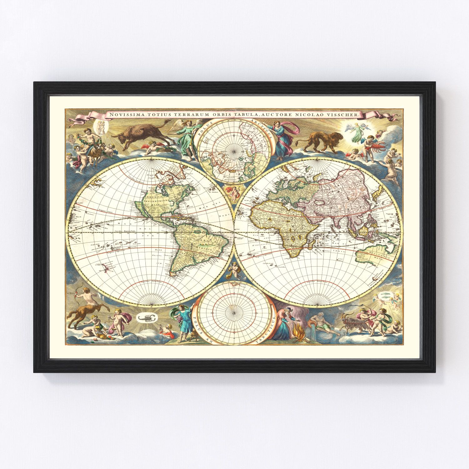 Vintage World Map 1690 3