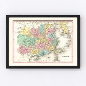 Vintage Map of China 1836