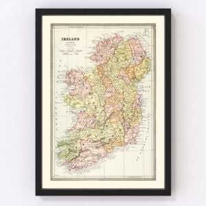Vintage Map of Ireland 1883