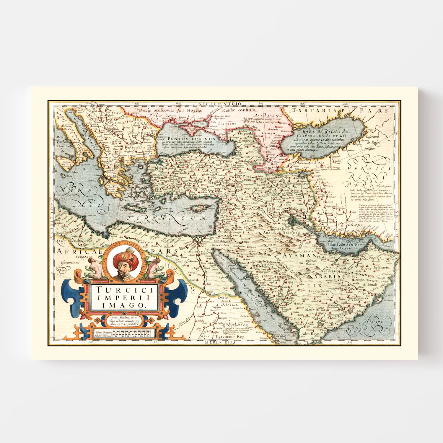 Vintage Map of Turkey, Saudi Arabia, Iraq & Syria 1623 5