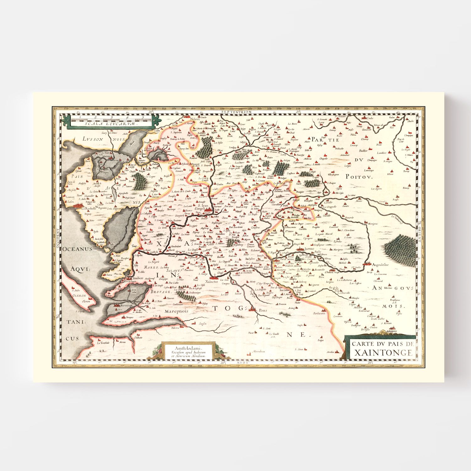 Vintage Map of Saintonge (Xaintonge) France, 1623 5
