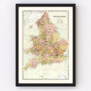 England Wales Map 1871