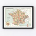 Vintage Map of France & Switzerland 1871 9
