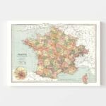 Vintage Map of France & Switzerland 1871 11
