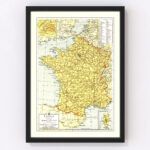 Vintage Map of France 1943