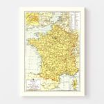 Vintage Map of France 1943