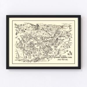 Vintage Map of Yosemite National Park 1946