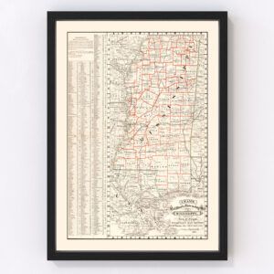 Mississippi Map 1882