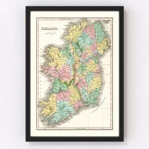 Vintage Map of Ireland 1827