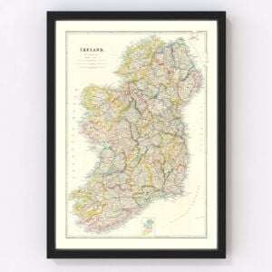 Vintage Map of Ireland 1884