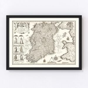 Vintage Map of Ireland 1676