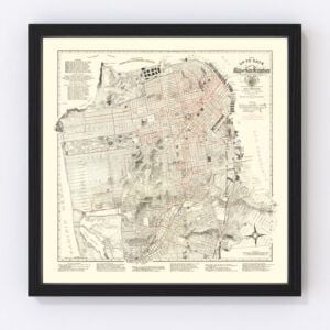 Vintage Map of San Francisco, California 1915