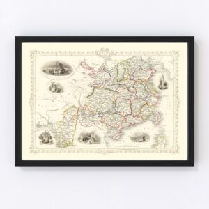 Vintage Map of China & Burmah 1851