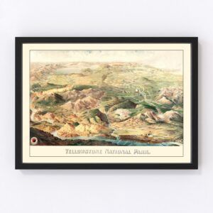 Vintage Map of Yellowstone National Park 1904
