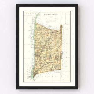 Vintage Map of Dutchess County, New York 1895