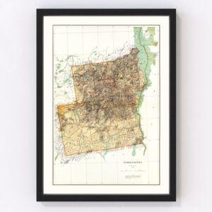 Vintage Map of Essex County, New York 1895