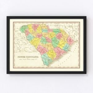 Vintage Map of South Carolina 1831