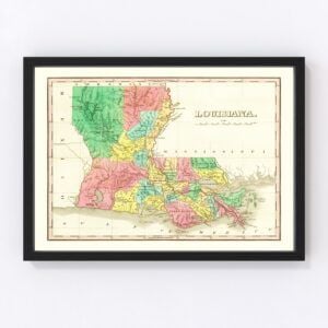 Vintage Map of Louisiana 1831