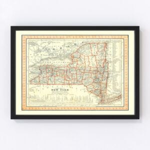 Vintage Map of New York 1846