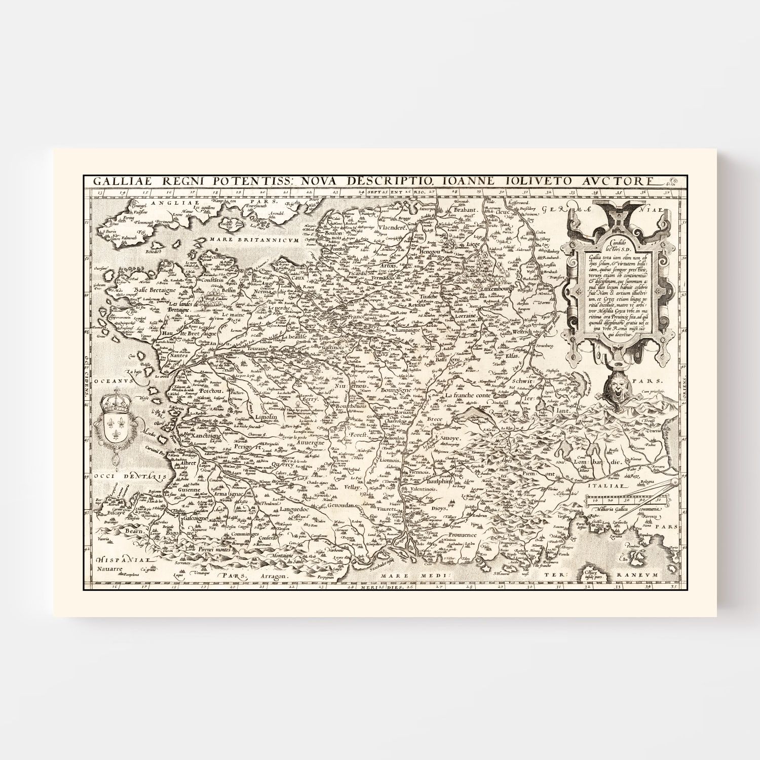 Vintage Map of France 1570 5