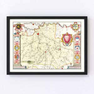 Vintage Map of Brabant, Holland 1665