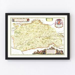 Vintage Map of Albi, France 1665