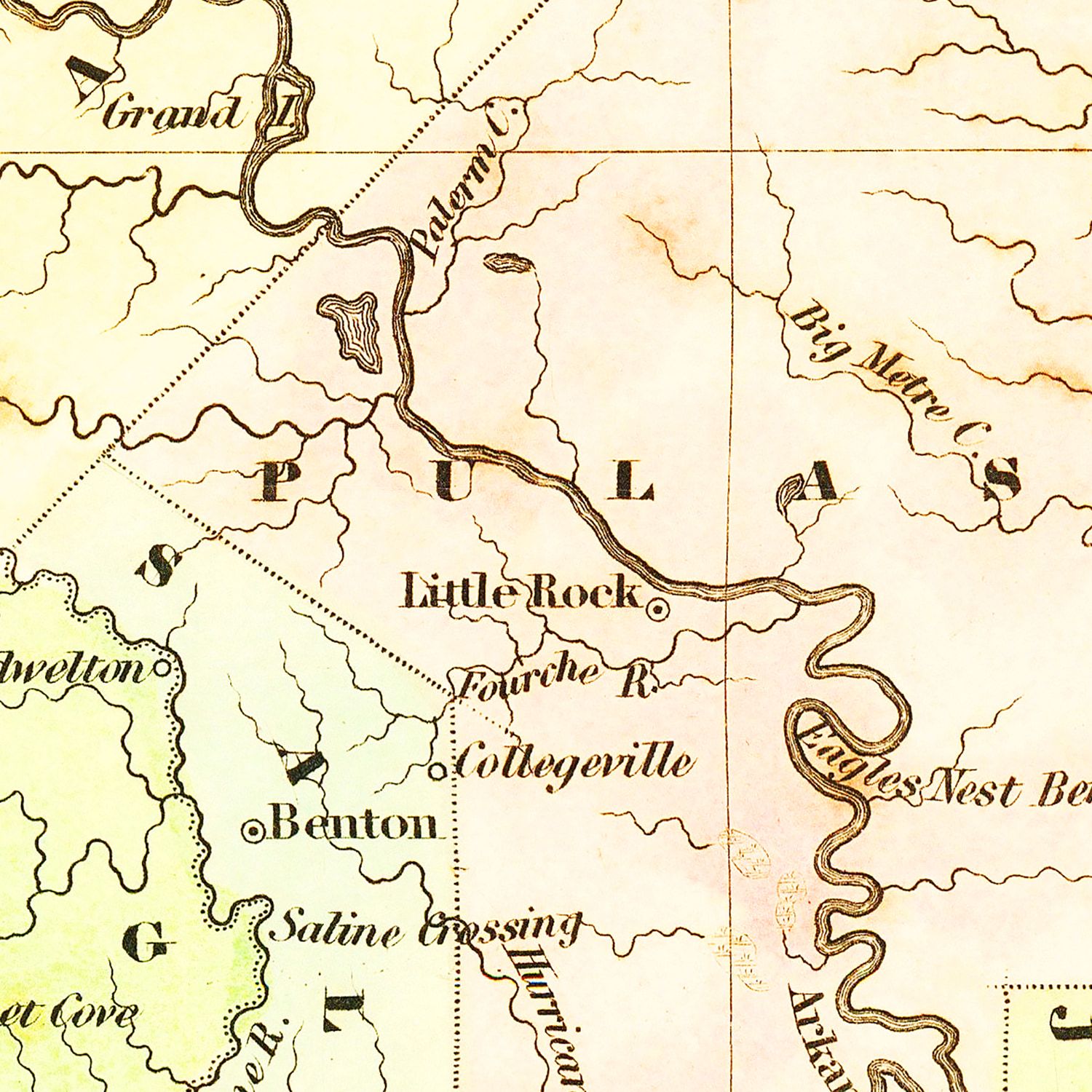 Vintage Map Of Arkansas 1838 By Ted S Vintage Art   7625 3 