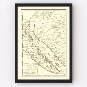 Vintage Map of California 1777