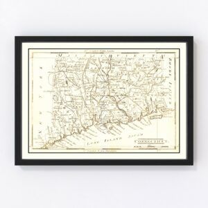 Vintage Map of Connecticut 1814