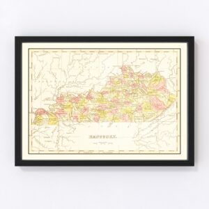 Vintage Map of Kentucky 1835