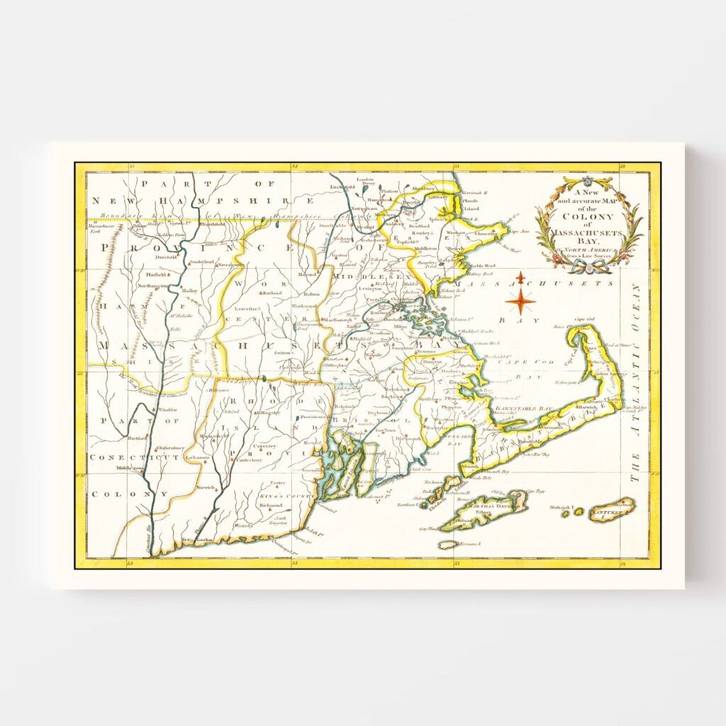 Vintage Map Of Massachusetts 1780 By Ted S Vintage Art   7733 2 1024x1024 