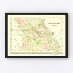 Vintage Map of Missouri 1838