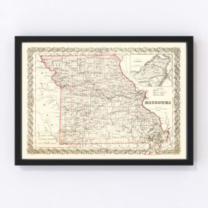 Vintage Map of Missouri 1855