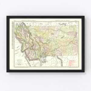 Vintage Map of Montana 1915