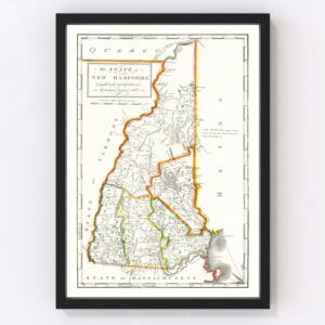 Vintage Map of New Hampshire 1814