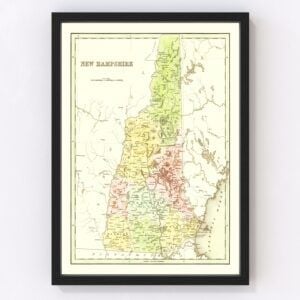 Vintage Map of New Hampshire 1838