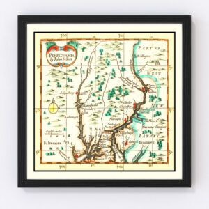 Vintage Map of Pennsylvania 1690