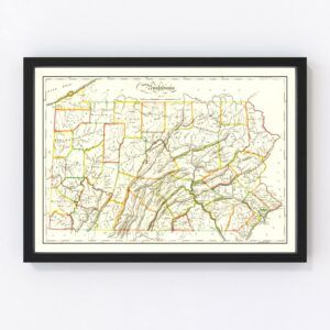 Vintage Map of Pennsylvania 1814