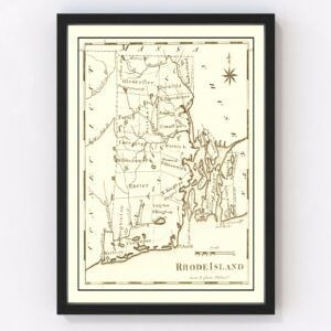 Vintage Map of Rhode Island 1795