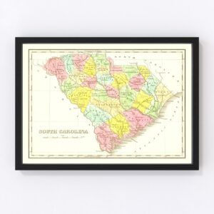 Vintage Map of South Carolina 1824
