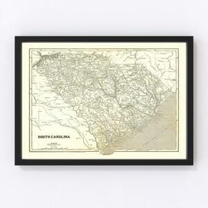 Vintage Map of South Carolina 1843