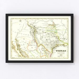 Vintage Map of Texas 1846