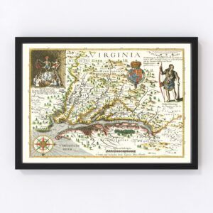 Vintage Map of Virginia 1627