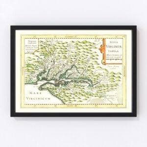 Vintage Map of Virginia 1630