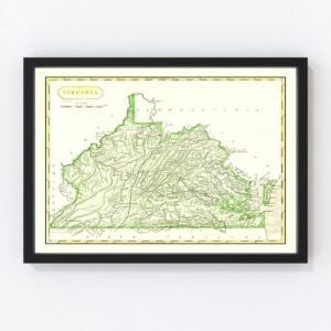 Vintage Map of Virginia 1804